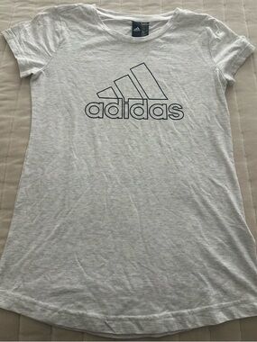 adidas White T‑Shirt with Black Logo Tag